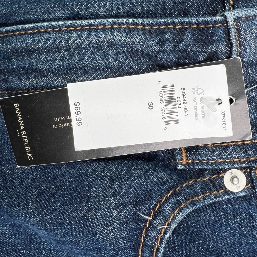 Banana Republic Jeans Womens 30 Blue High Rise Curvy Straight‎ Leg Dark Wash NWT - Picture 12 of 16
